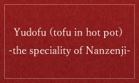 Yudofu (tofu in hot pot) -the speciality of Nanzenji-